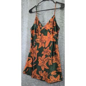 Shein Sleep Or Summer Top Women's Medium Floral Green Orange‎